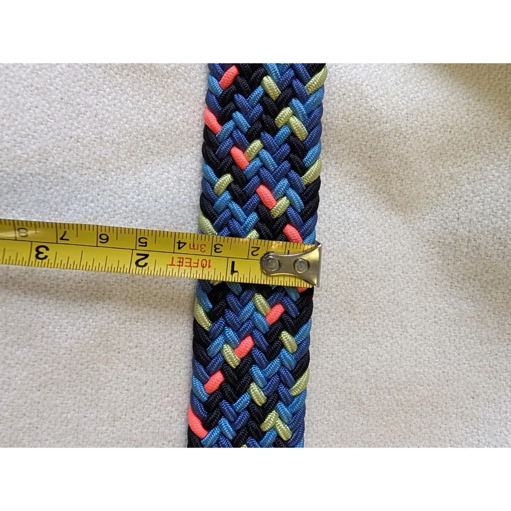 NEW! Barneys New York Mens Multi Color Woven Stretch Belt SZ 36